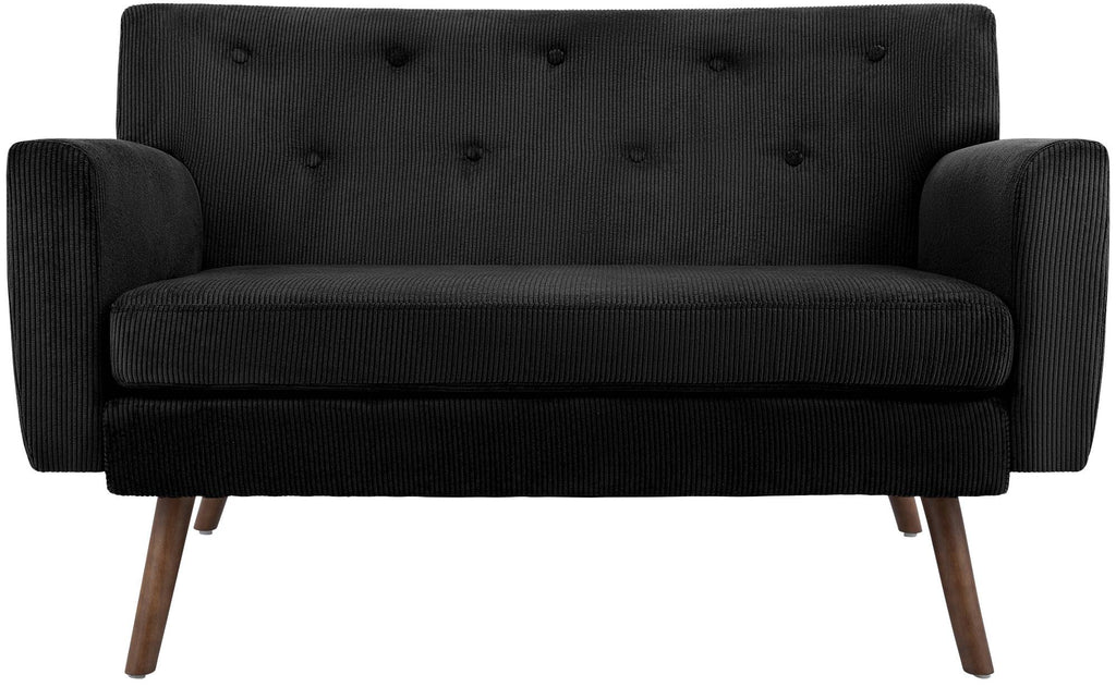 Design corduroy 2-zits bank met poten van rubber hout 120 cm - meerdere kleuren
