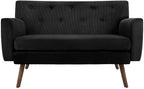 Design corduroy 2-zits bank met poten van rubber hout 120 cm - meerdere kleuren