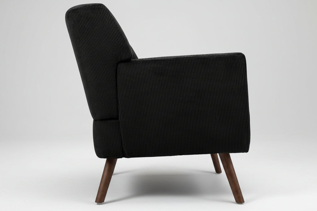 Design corduroy 2-zits bank met poten van rubber hout 120 cm - meerdere kleuren