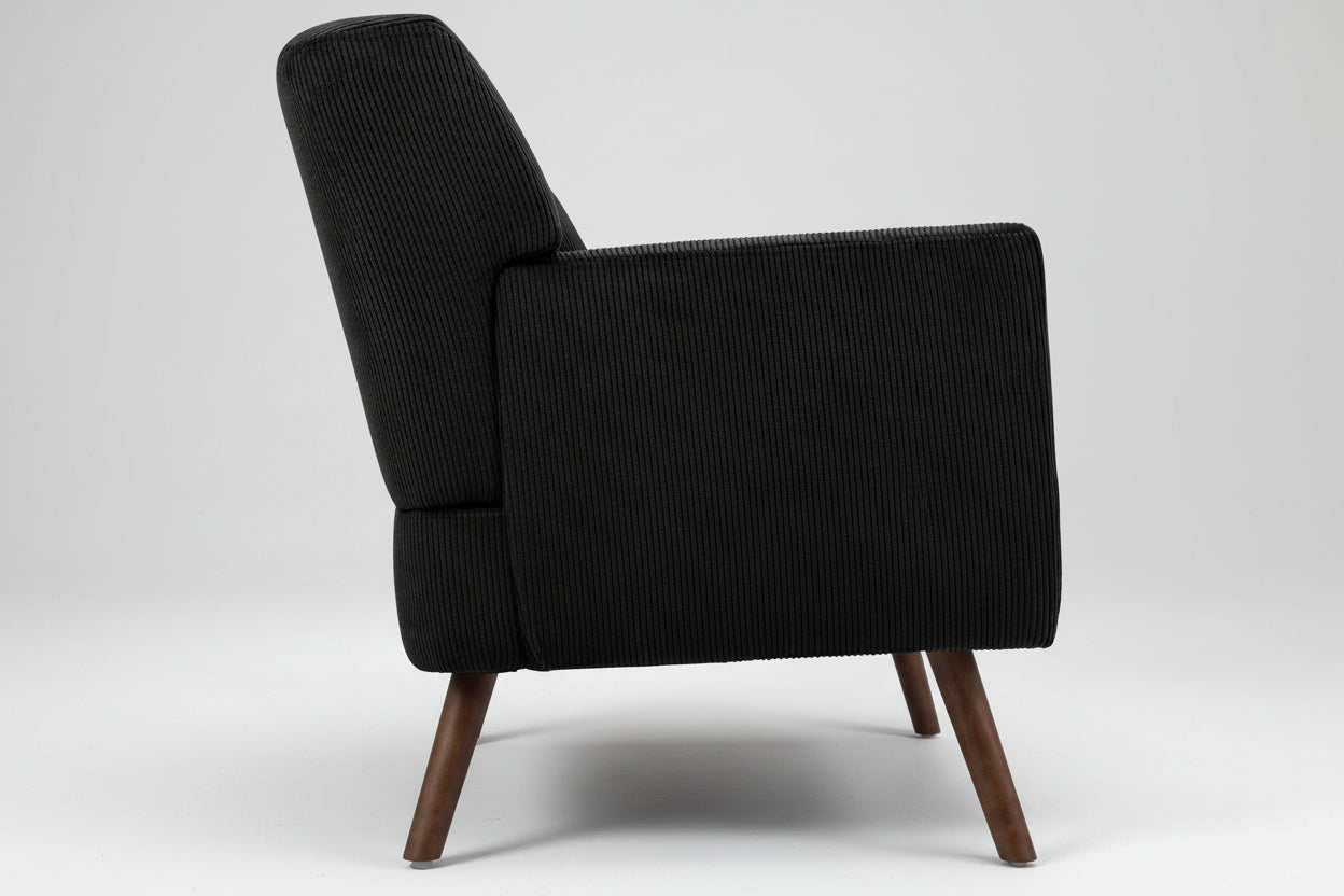 Design corduroy 2-zits bank met poten van rubber hout 120 cm - meerdere kleuren