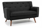 Design corduroy 2-zits bank met poten van rubber hout 120 cm - meerdere kleuren