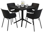 Tuinset 5-delig met tafel en stoelen van duurzaam kunststof - wit of zwart
