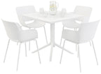 Tuinset 5-delig met tafel en stoelen van duurzaam kunststof - wit of zwart