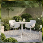 Tuinset 5-delig met tafel en stoelen van duurzaam kunststof - wit of zwart
