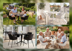 Tuinset 5-delig met tafel en stoelen van duurzaam kunststof - wit of zwart
