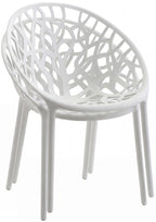 Botanische balkon tuin set tafel en 2 stoelen van duurzaam kunststof - wit