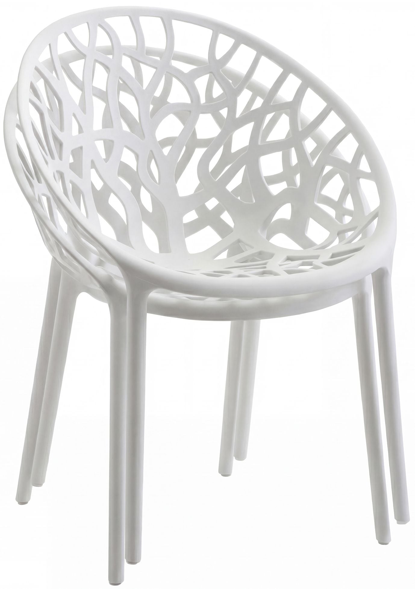 Botanische balkon tuin set tafel en 2 stoelen van duurzaam kunststof - wit