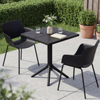 Moderne tuin set met 1 tafel en 2 stoelen van duurzaam kunststof - wit of zwart