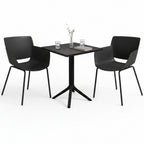 Moderne tuin set met 1 tafel en 2 stoelen van duurzaam kunststof - wit of zwart