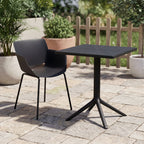 Moderne tuin set met 1 tafel en 2 stoelen van duurzaam kunststof - wit of zwart