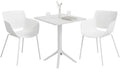 Moderne tuin set met 1 tafel en 2 stoelen van duurzaam kunststof - wit of zwart