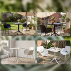 Moderne tuin set met 1 tafel en 2 stoelen van duurzaam kunststof - wit of zwart