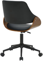Ergonomische design bureaustoel van hout en duurzaam kunstleer - zwart en bruin