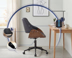 Ergonomische design bureaustoel van hout en duurzaam kunstleer - zwart en bruin