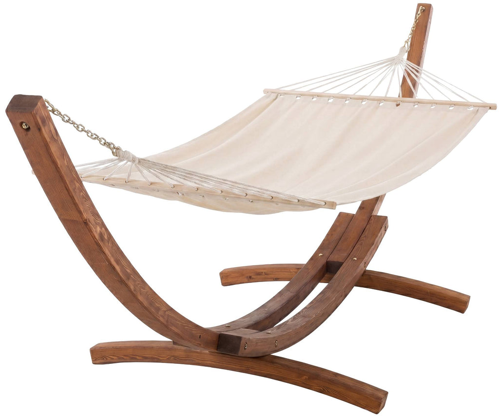 Design hammock hangmat van Eucalyptus hout en stof - grijs of crème