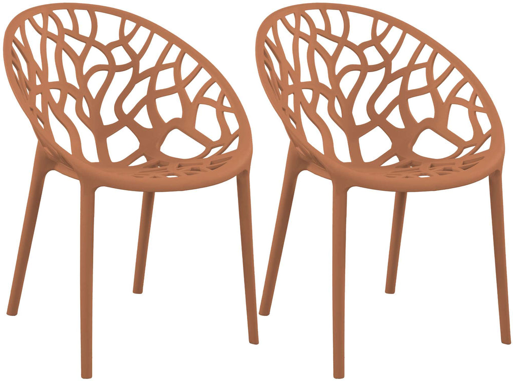 Set of 2 designer garden chairs made from recycled plastic - multiple colours