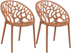 Set of 2 designer garden chairs made from recycled plastic - multiple colours