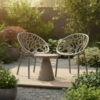 Set of 2 designer garden chairs made from recycled plastic - multiple colours