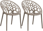 Set of 2 designer garden chairs made from recycled plastic - multiple colours