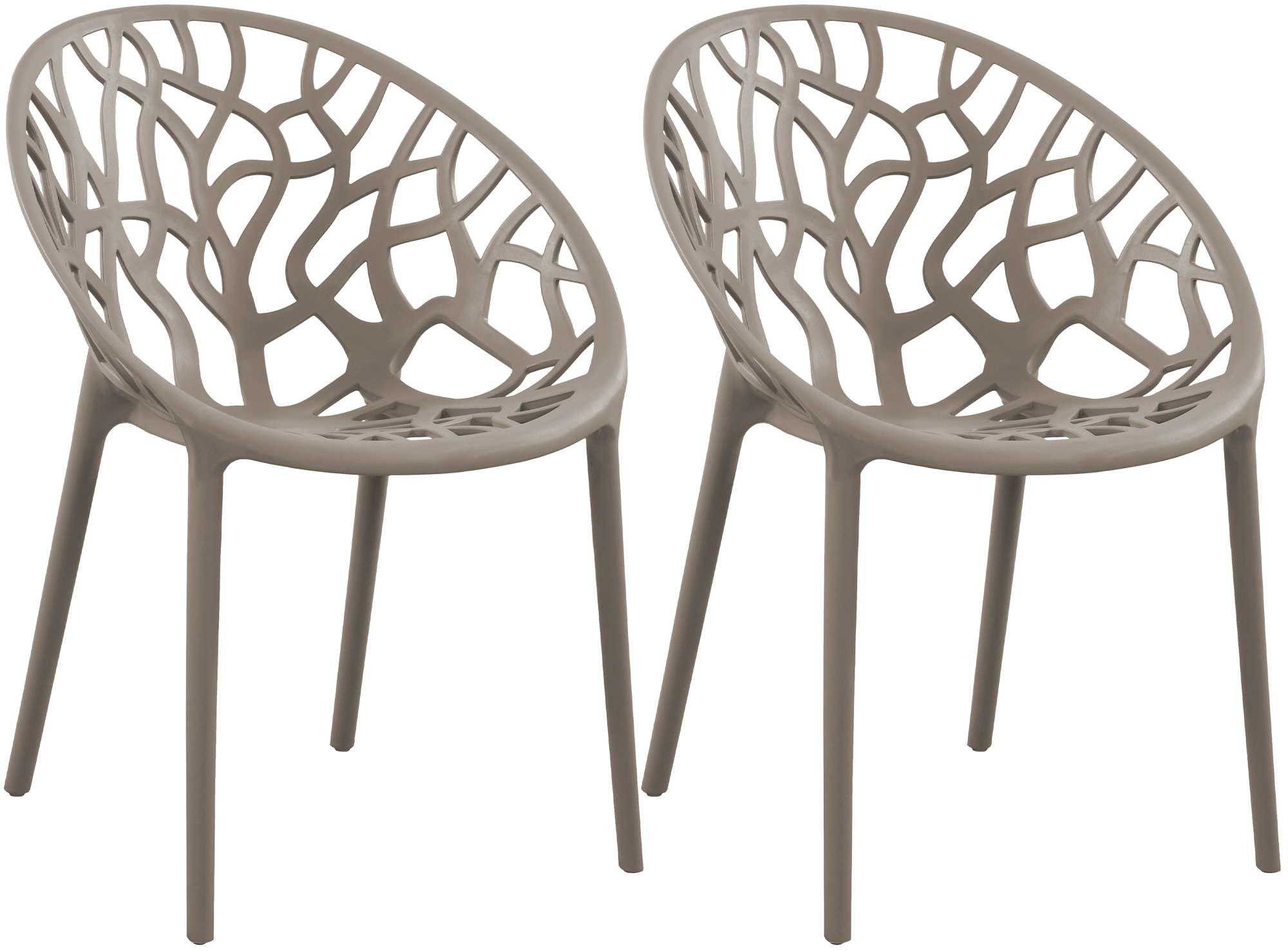 Set of 2 designer garden chairs made from recycled plastic - multiple colours