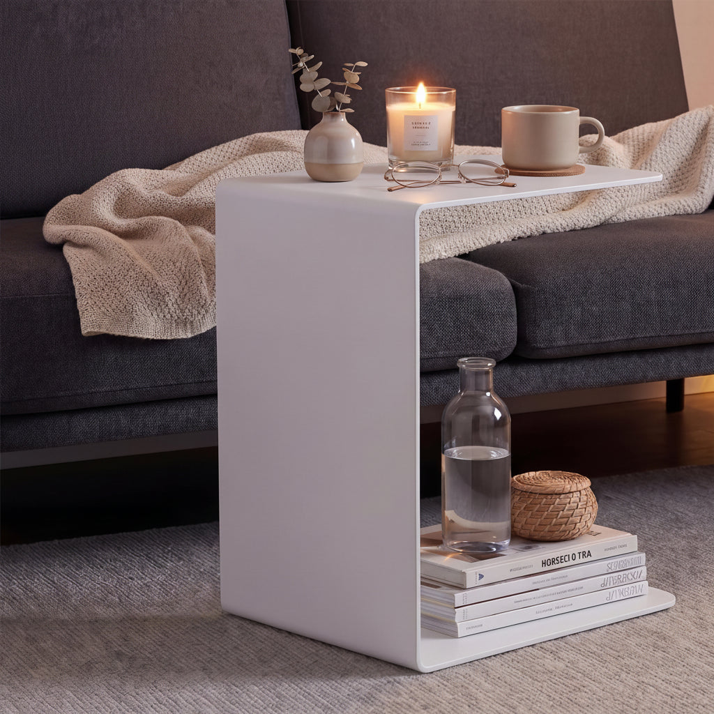 Design bijzettafel van massief staal - zwart of wit