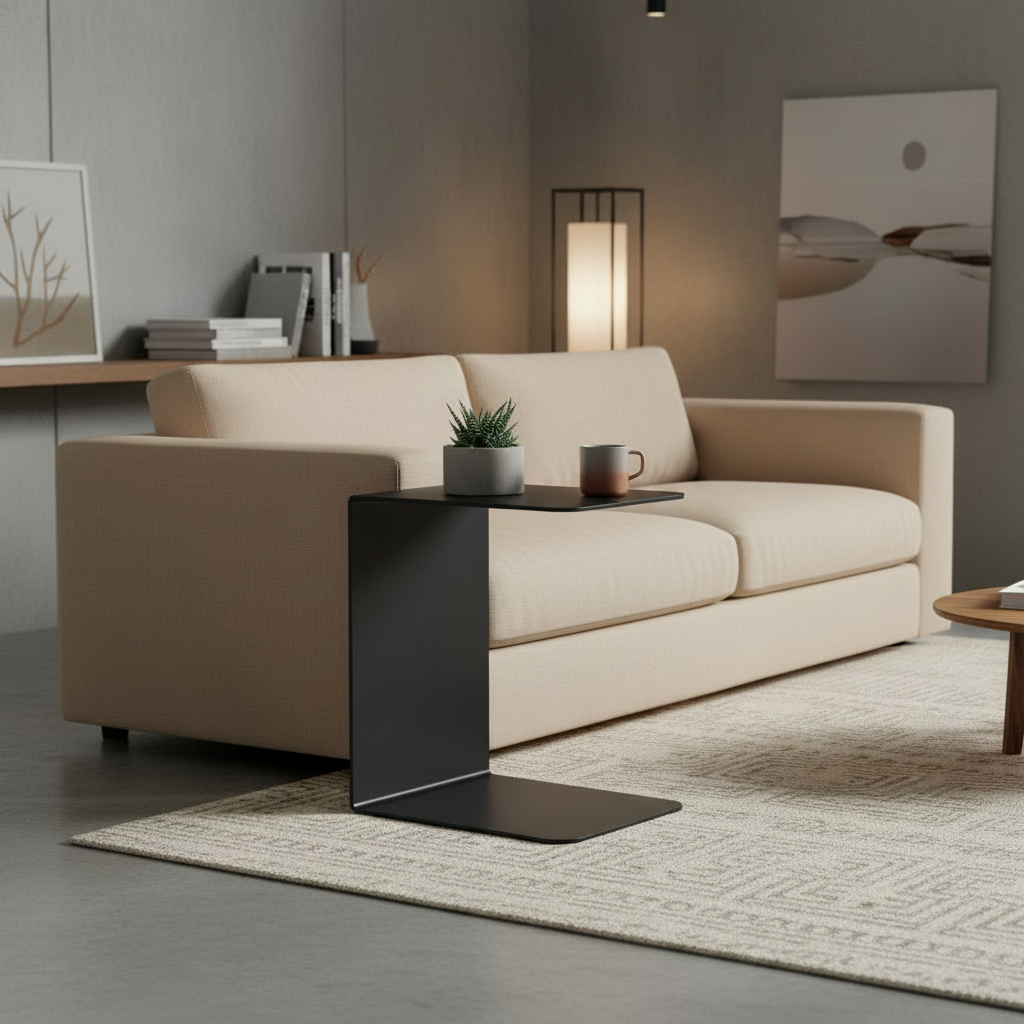 Design bijzettafel van massief staal - zwart of wit