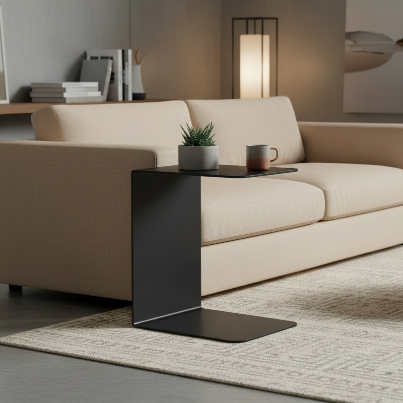 Design bijzettafel van massief staal - zwart of wit
