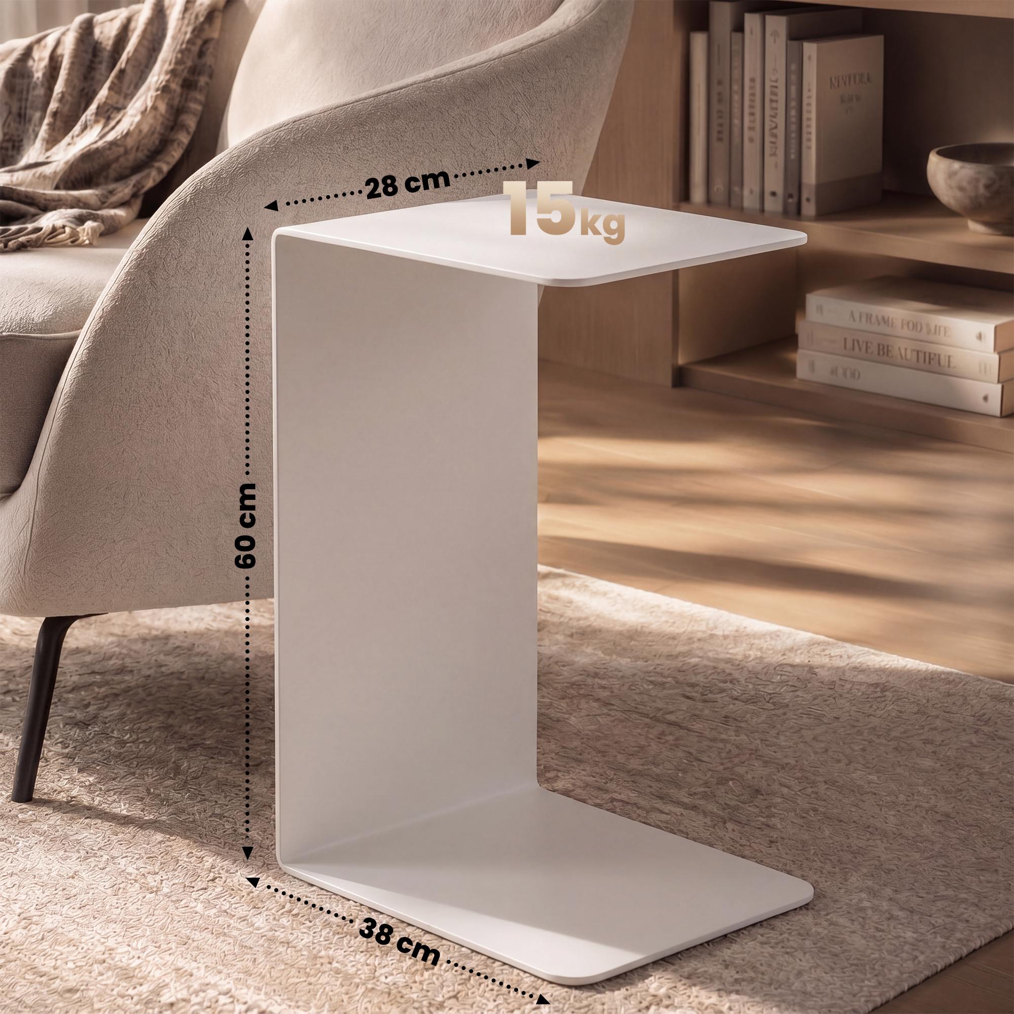 Design bijzettafel van massief staal - zwart of wit