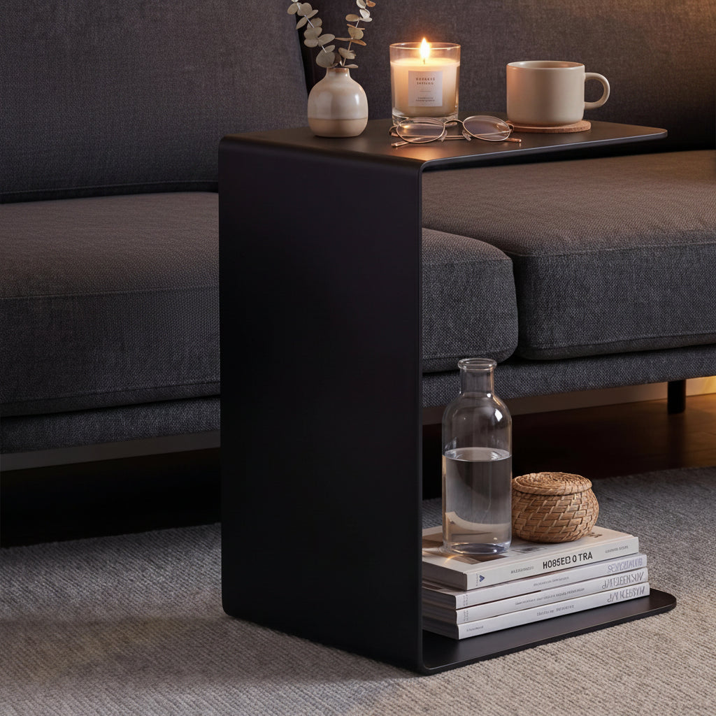 Design bijzettafel van massief staal - zwart of wit