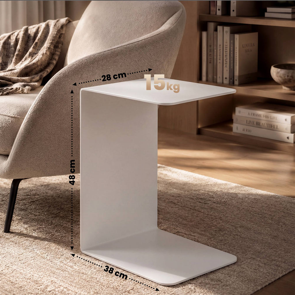 Design bijzettafel van massief staal - zwart of wit