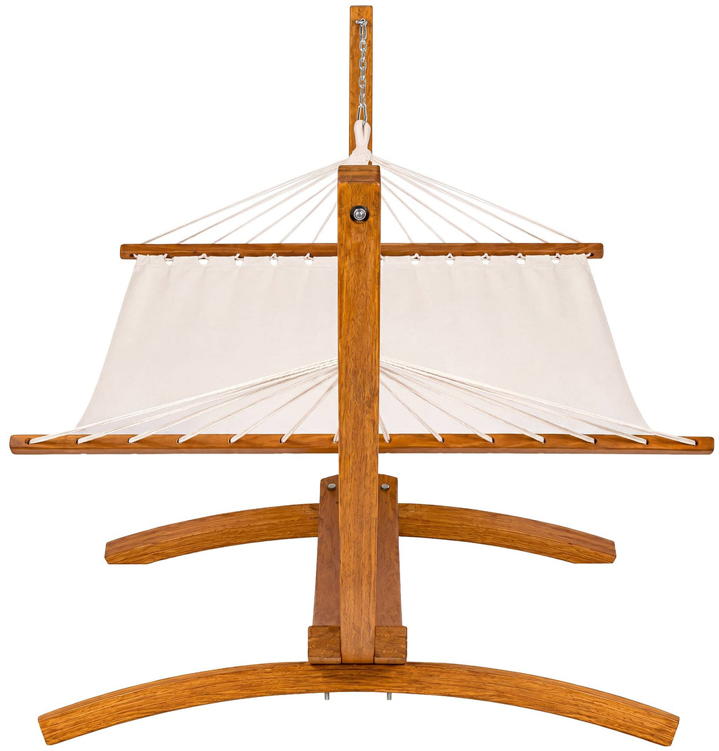 Design hammock hangmat van Eucalyptus hout en stof - crème of grijs