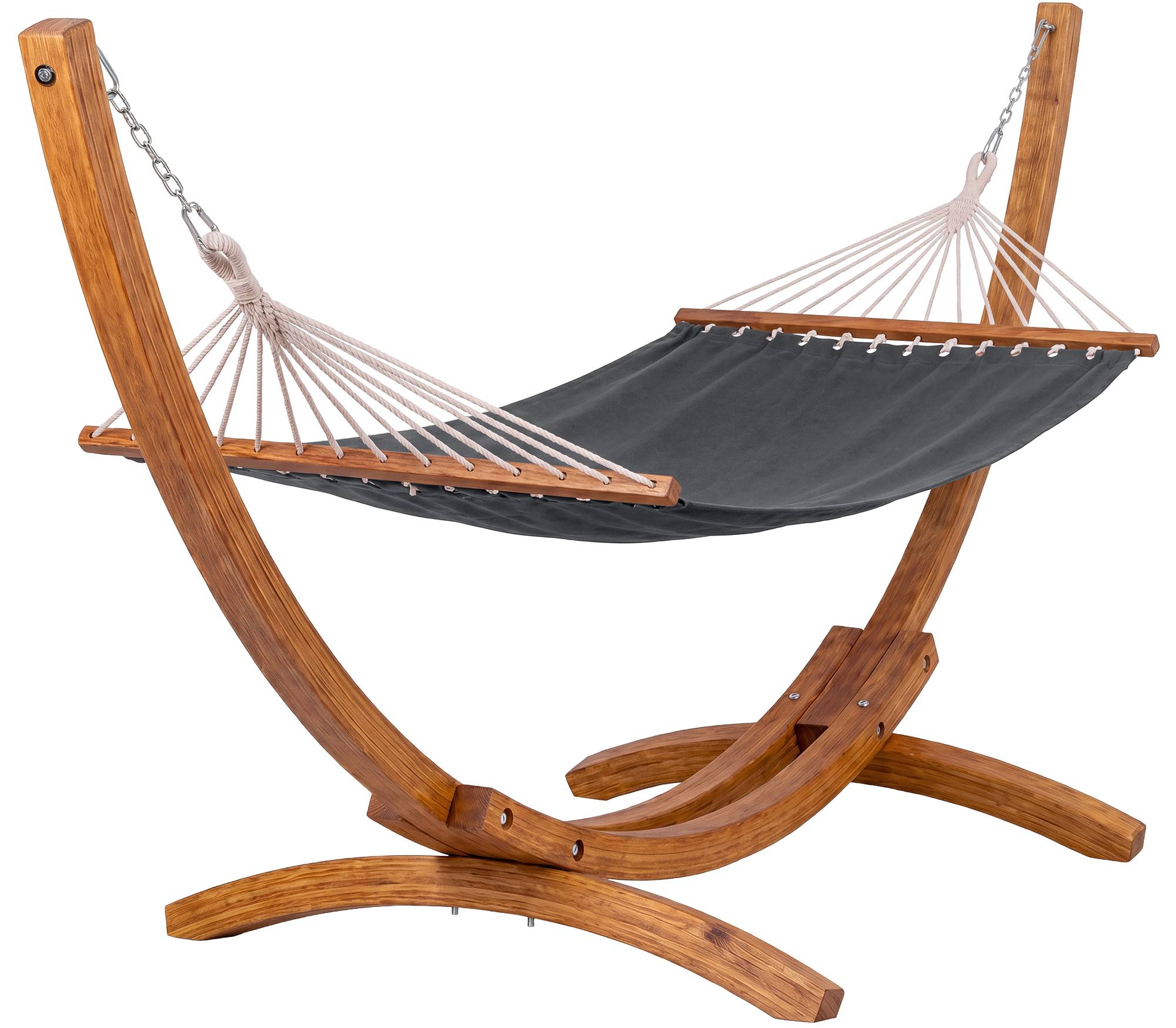 Design hammock hangmat van Eucalyptus hout en stof - crème of grijs
