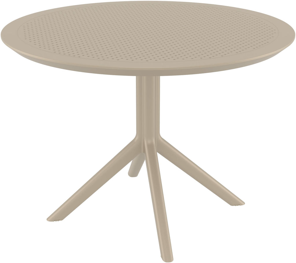 Moderne ronde tuin tafel voor buiten van duurzaam kunststof 105 cm - meerdere kleuren