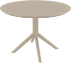 Moderne ronde tuin tafel voor buiten van duurzaam kunststof 105 cm - meerdere kleuren