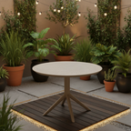 Moderne ronde tuin tafel voor buiten van duurzaam kunststof 105 cm - meerdere kleuren