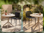 Moderne ronde tuin tafel voor buiten van duurzaam kunststof 105 cm - meerdere kleuren