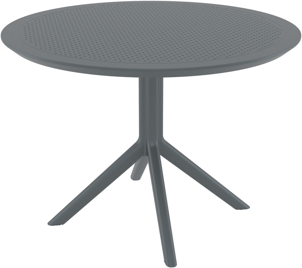 Moderne ronde tuin tafel voor buiten van duurzaam kunststof 105 cm - meerdere kleuren