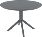 Moderne ronde tuin tafel voor buiten van duurzaam kunststof 105 cm - meerdere kleuren