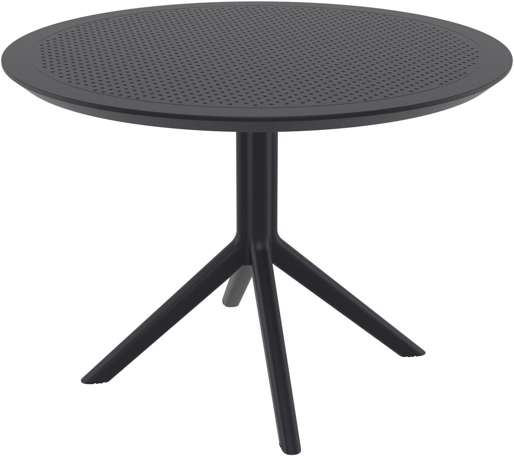 Moderne ronde tuin tafel voor buiten van duurzaam kunststof 105 cm - meerdere kleuren