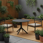 Moderne ronde tuin tafel voor buiten van duurzaam kunststof 105 cm - meerdere kleuren