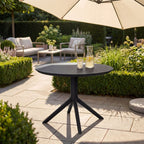 Moderne ronde tuin tafel voor buiten van duurzaam kunststof 105 cm - meerdere kleuren
