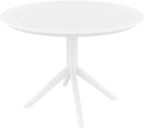 Moderne ronde tuin tafel voor buiten van duurzaam kunststof 105 cm - meerdere kleuren
