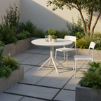 Moderne ronde tuin tafel voor buiten van duurzaam kunststof 105 cm - meerdere kleuren