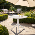 Moderne ronde tuin tafel voor buiten van duurzaam kunststof 105 cm - meerdere kleuren