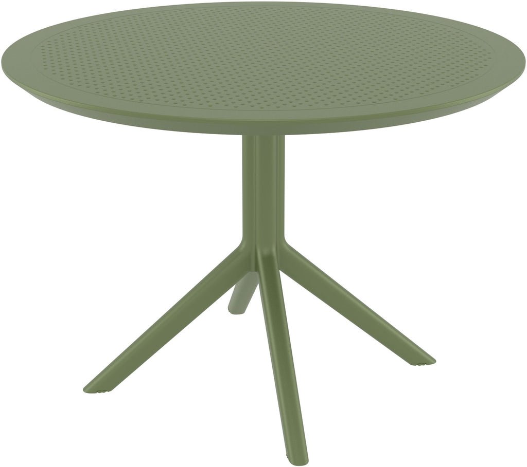Moderne ronde tuin tafel voor buiten van duurzaam kunststof 105 cm - meerdere kleuren