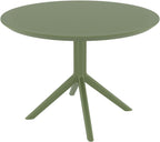 Moderne ronde tuin tafel voor buiten van duurzaam kunststof 105 cm - meerdere kleuren