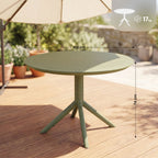 Moderne ronde tuin tafel voor buiten van duurzaam kunststof 105 cm - meerdere kleuren