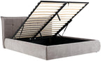 Moderne bedframe gestoffeeerd met mechanische voor opbergruimte 160x200 cm - crème of grijs