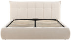 Moderne bedframe gestoffeeerd met mechanische voor opbergruimte 160x200 cm - crème of grijs