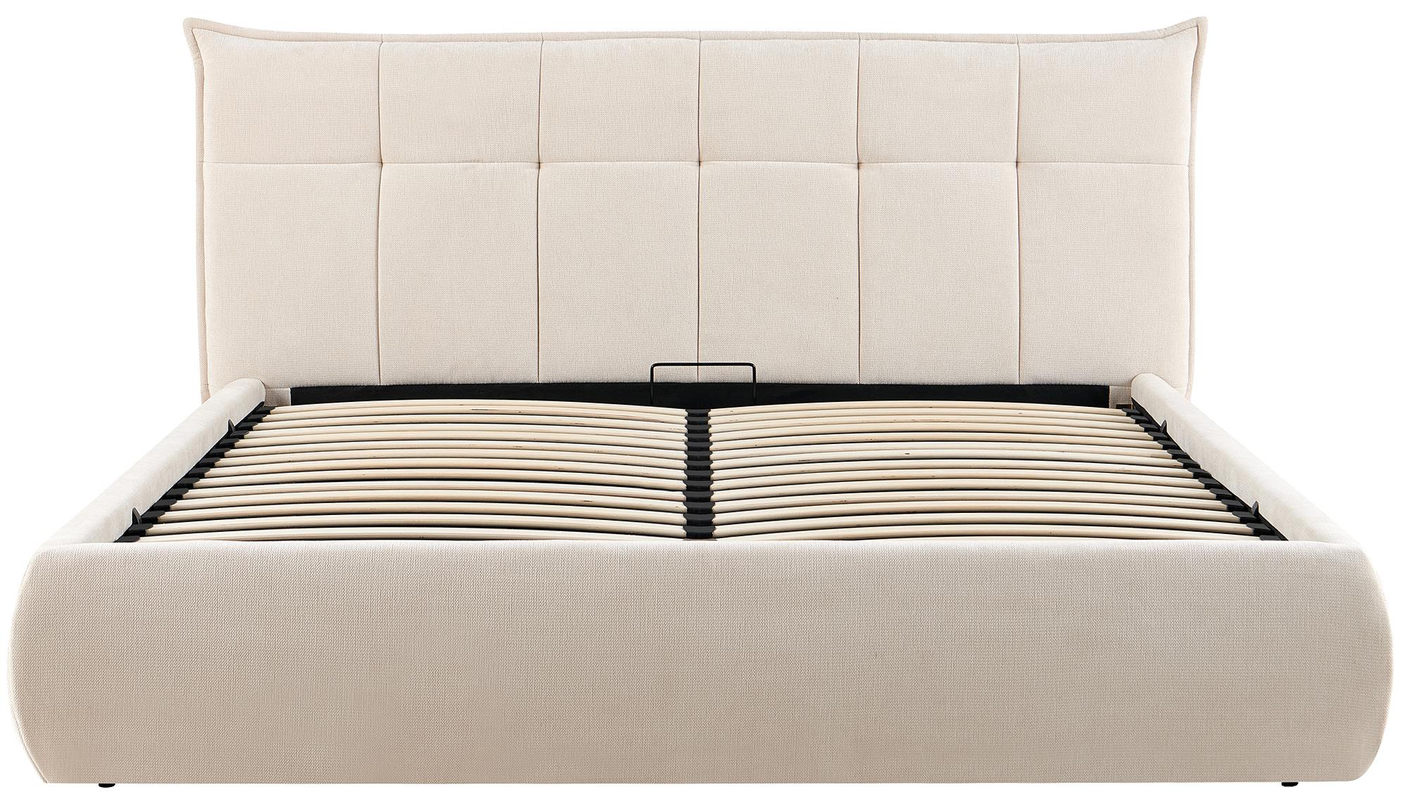 Moderne bedframe gestoffeeerd met mechanische voor opbergruimte 160x200 cm - crème of grijs